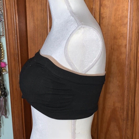 L black tan reversible bandeau stretchy bra - Picture 2 of 7